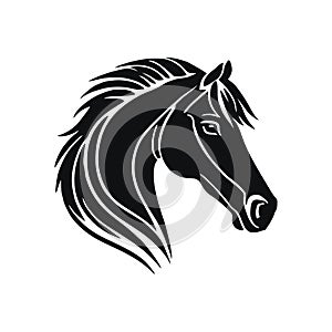 Horse face logo of animal head Clipart
