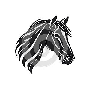 Horse face logo of Stallion silhouette Clipart