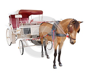 horse fairy tale carriage cabin isolated white background use for transport decoration object