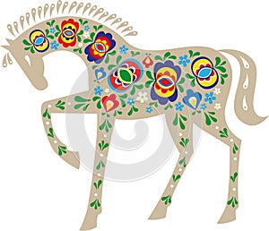 Horse with folk design