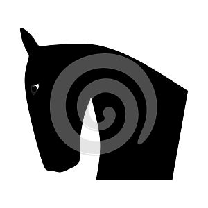 Horse head, black icon on white