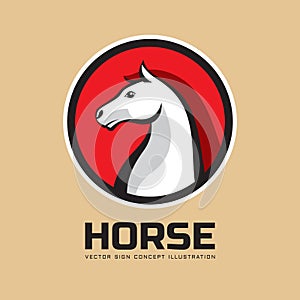 Horse head in circle - vector business logo template concept illustration.