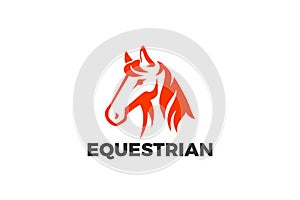 Horse Head Equestrian Logo Design vector template