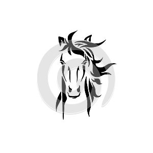 Horse head front profile vector illustration