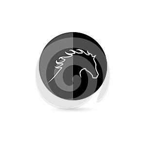 Horse head icon isolated on white background