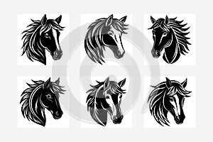Horse head icon vector art illustration photo
