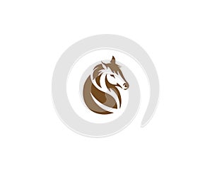 Horse Head And Leaf Creative Logo Design
