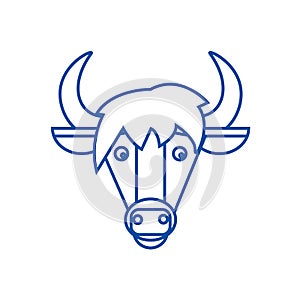 Horse head line icon concept. Horse head flat  vector symbol, sign, outline illustration.