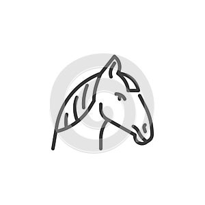 Horse Head line icon