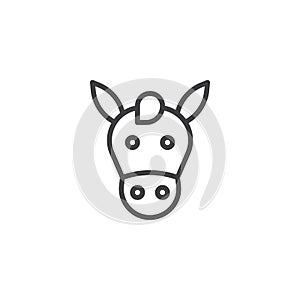 Horse head line icon