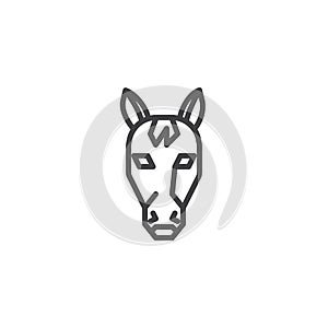 Horse head line icon