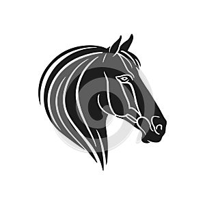 Horse head logo of animal silhouette Clip art