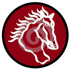 Horse head logo design in circle