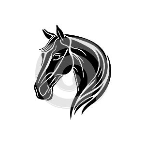 Horse head logo of Stallion face Clip art