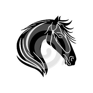 Horse head Logo of Stallion face Clipart