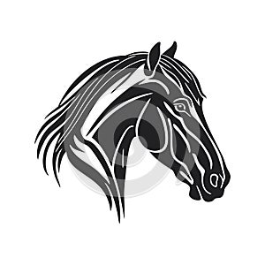 Horse head logo of Stallion silhouette Clip art