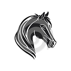 Horse head logo of Stallion silhouette Clipart