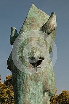 Horse head sculpture by Nic Fiddian-Green at Marble Arch London