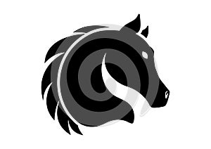 Horse head silhouette vector black and white