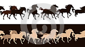 Horse herd vector