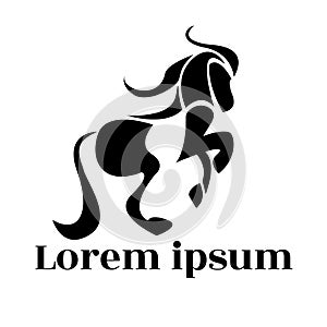 Horse icon. Equine stables sign. Equestrian brand emblem. Royal stallion logo.Vector illustration