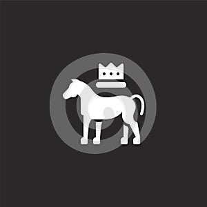 horse icon. Filled horse icon for website design and mobile, app development. horse icon from filled monarchy collection isolated