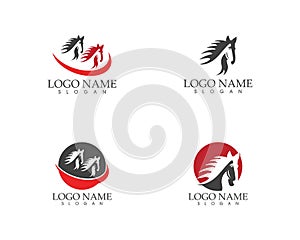 Horse icon logo vector
