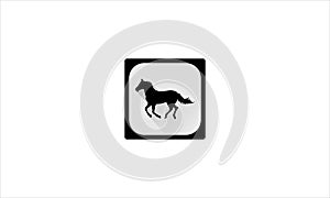 Horse Icon with white and black background
