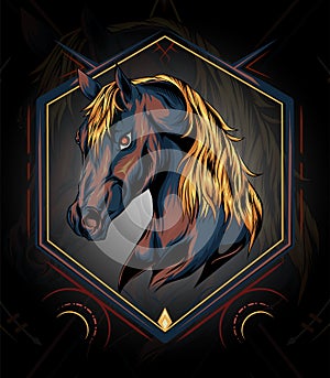 The horse illustration. horse logo