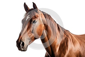 A horse isolated on a white background.