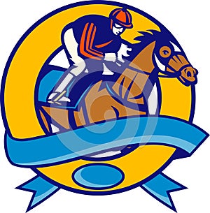 Horse and jockey racing race