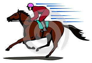 Horse and jockey on a winning