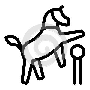 Horse jump icon outline vector. Jockey race