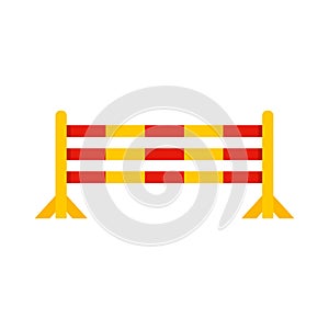 Horse jump obstacle icon, flat style