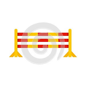 Horse jump obstacle icon, flat style photo