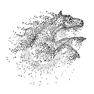 Horse Jump particle vector illustration