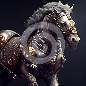 horse in knight& x27;s armor