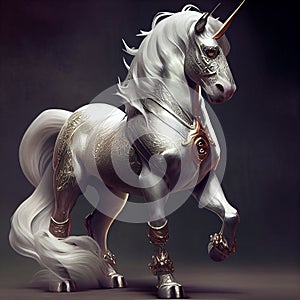 horse in knight& x27;s armor unicorn