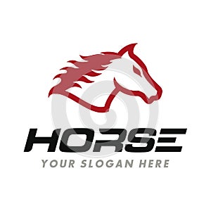 Fire Horse Logo Design Vector