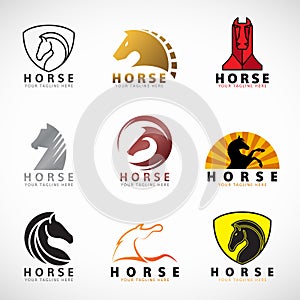 Horse logo sign vector illustration set design