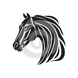 Horse logo of Stallion head silhouette Clip art