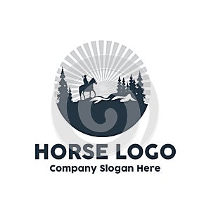 horse logo vector, world sporting event, speed racing, animal design illustration