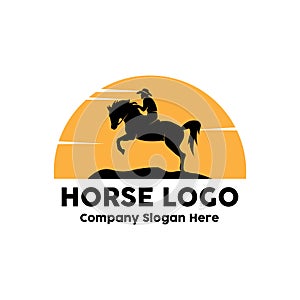 horse logo vector, world sporting event, speed racing, animal design illustration