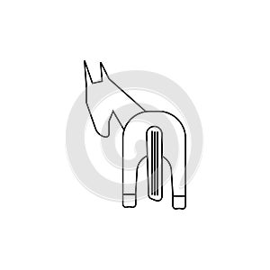 Horse looks back icon. thin lines eps ten