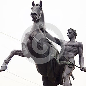 Horse and man. Anichkov bridge