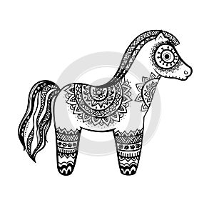 Horse mandala adult anti stress Coloring Page