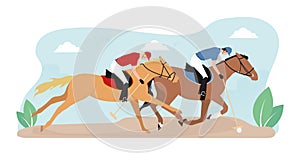 Horse polo illustration. Polo game illustration. Illustration of equestrians on horses with hockey sticks and polo