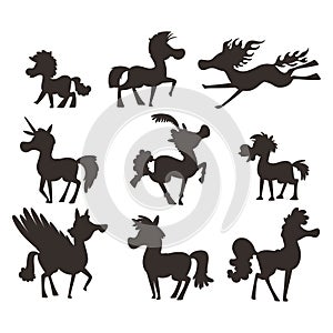 Horse pony stallion vector silhouette breeds color farm equestrian mammal domestic animal mane zoo character