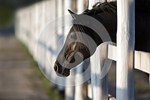 Horse portrait in paddock