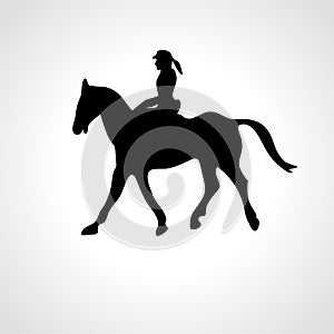 Horse race. Equestrian sport. Silhouette of racing with jockey